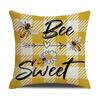 New Spring and Summer Sunflower Bee Pillowcase Modern Simple Living Room Sofa Cushion Cover Bedroom Pillow