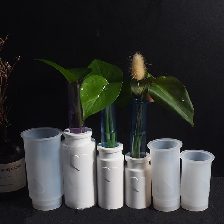 Liebe Zylinder-Vasenformen Einfache Blumentopf-Formen Kerzenständer Silikonform Bastelbedarf für Tischdekorationen
