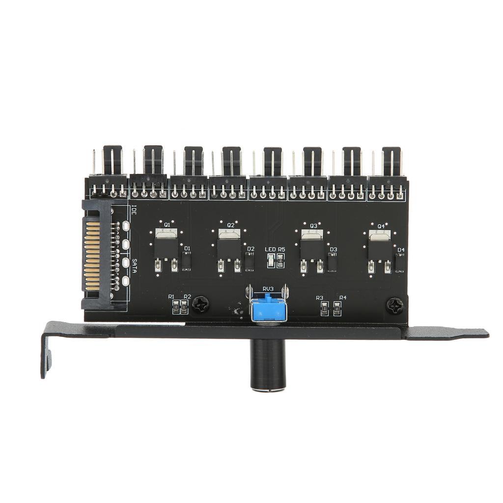 Fan Hub 12V 3pin 4pin 1 Knob 8 Channels Stable Precise Fan Speed Controller with Screw for Computer CPU ChassisSATA