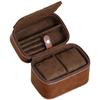Neue quadratische Reißverschluss-Uhrenbox aus PU-Leder, Vintage-Stil, 2-teilige, geschichtete Aufbewahrungsbox für Schmuck & kleine Accessoires