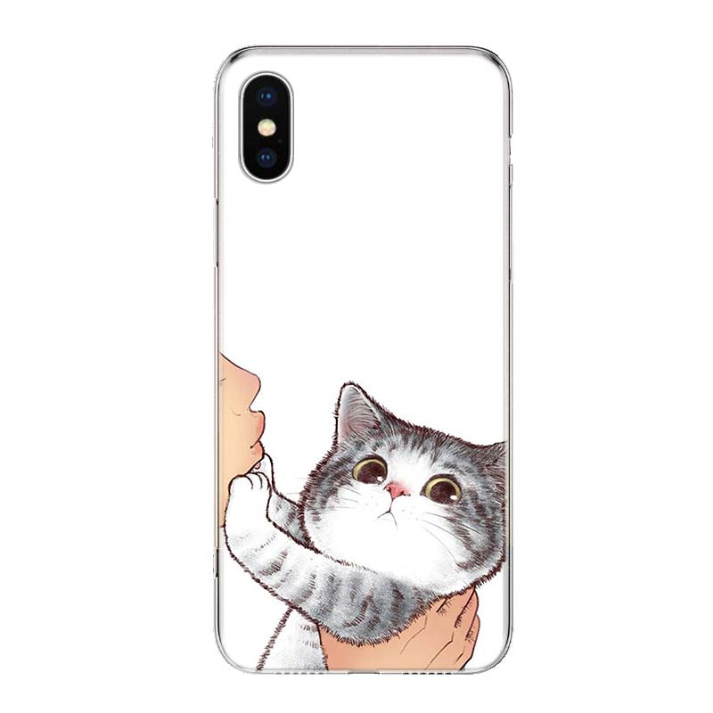 Kiss My Lovely Cat Kitten For iPhone 17 Air 16 15 14 Plus 13 Mini 12 11 Pro Max Phone Case 16E 7 Print 8 SE Fundas Cover Soft Co