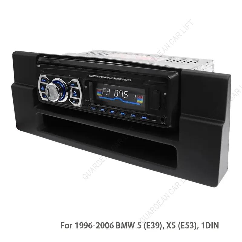 Car Radio Fascia Panel 1DIN Audio Fascia DVD Player Frame For 1996-2006 BMW 5 (E39), X5 (E53) Dash Trim Installation Kit