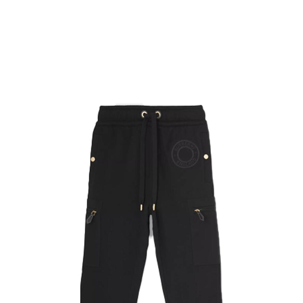 Burberry Logo Print Cotton Sweatpants Black Women's 80489821