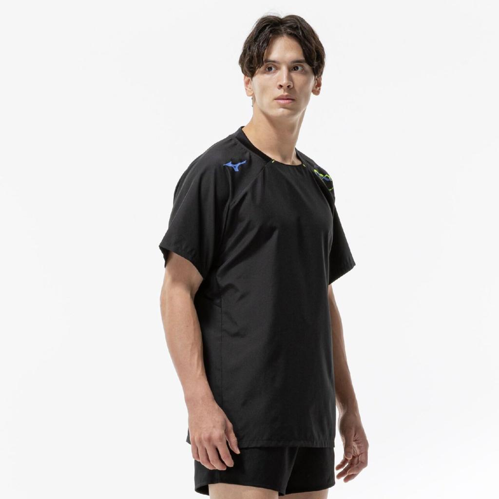 [Mizuno] Volleyball Wear N-XT Short-Sleeve Piste V2JED000 Unisex Black x Blue S