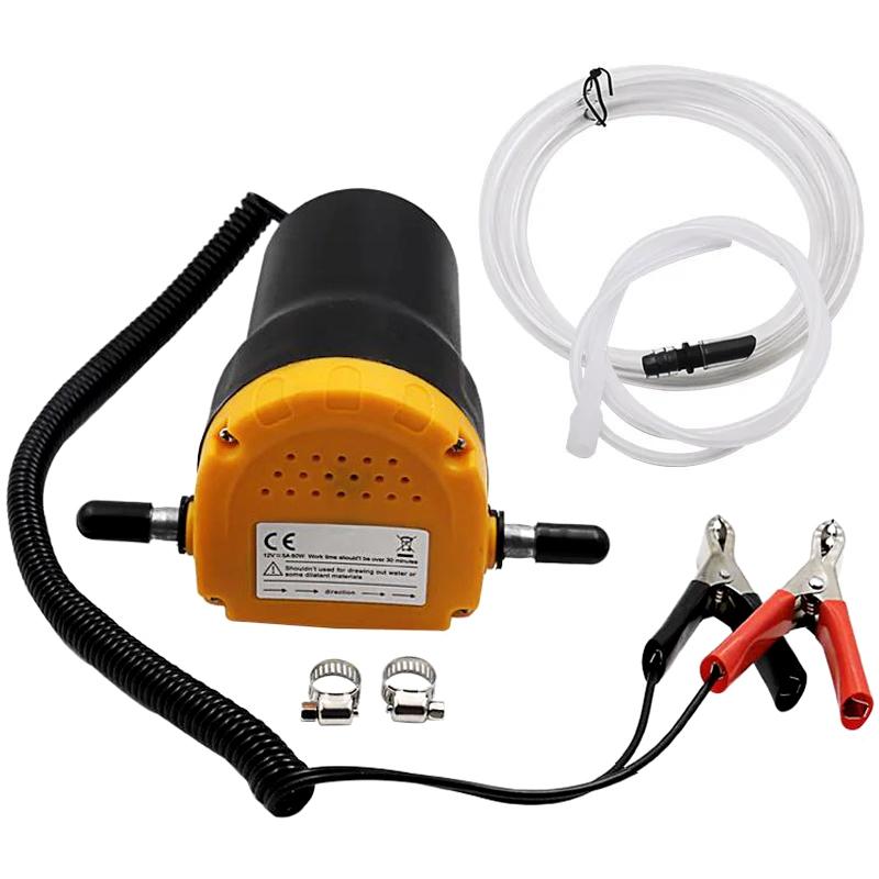Car Boat Electric Oil Extractor Transfer Pump 12V 60W Oil/Crude Oil Fluid Suction Pump Fuel Engine Exchange Transfer Pump+Tubes