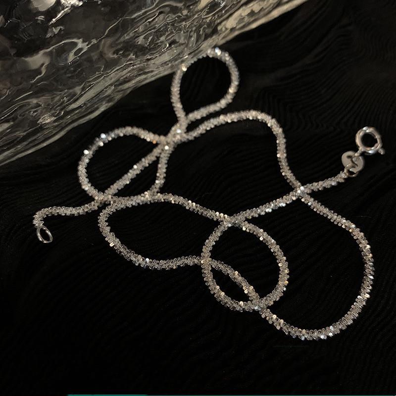 Gypsophila 14K Gold-Plated Sterling Silver Necklace: Sparkling Clavicle Choker Chain for Women.