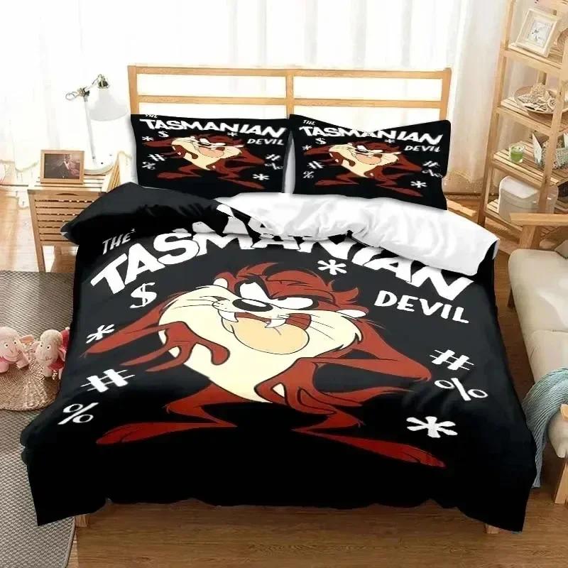 3D Cartoon T-Tasmanian Devil Bedding Set Print Bed Set With Pillowcase Bed Duvet Cover Soft Single Double Queen Super King Size