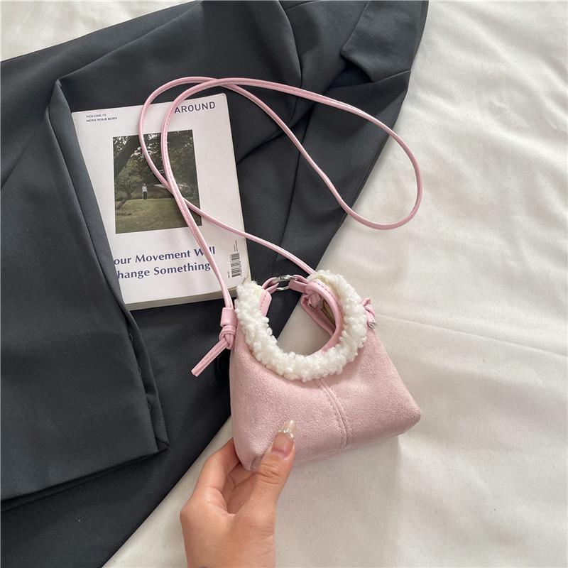 Children's Cute Mini Retro Crossbody Bag - 2025 New Plush-Edged Handbag for Girls