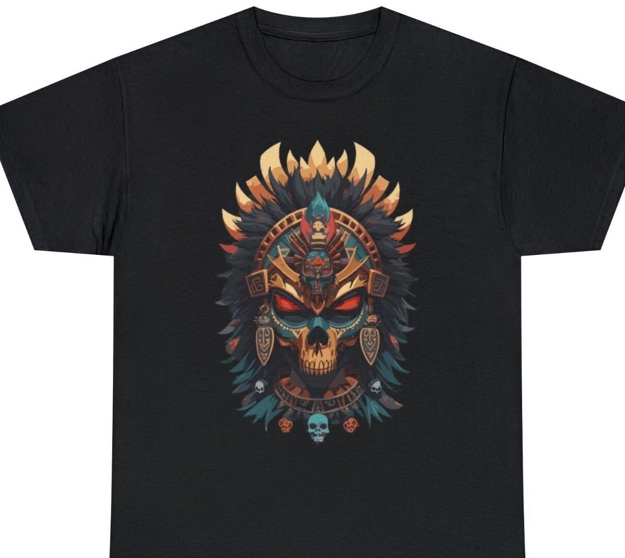 Ancient Aztec Skull King Shaman Mask Mexican Calavera Mayan Best Unisex T-shirt S