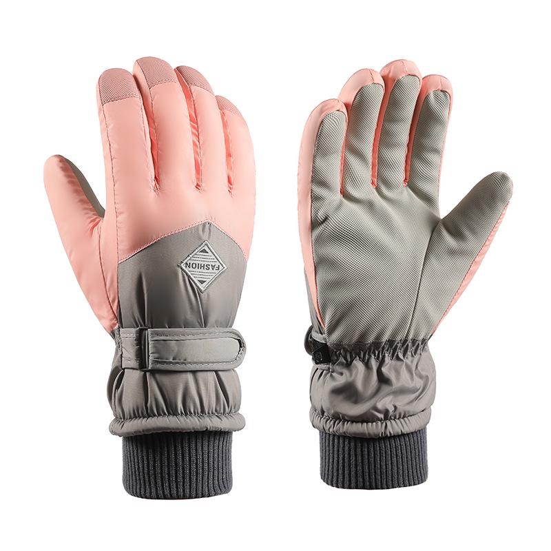 Women's Touchscreen Ski Gloves with Anti-Lost Buckle, Cold-Proof, Fleece-Lined, and Warm for Winter Sports and Cycling