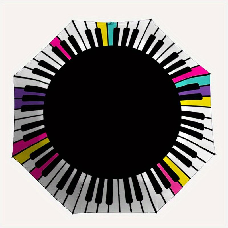 

1pc Piano Keys Circle Automatic Umbrella 8-Bone Design Compact Gear for Outdoor Travel, Perfect Holiday Gift yy250827041