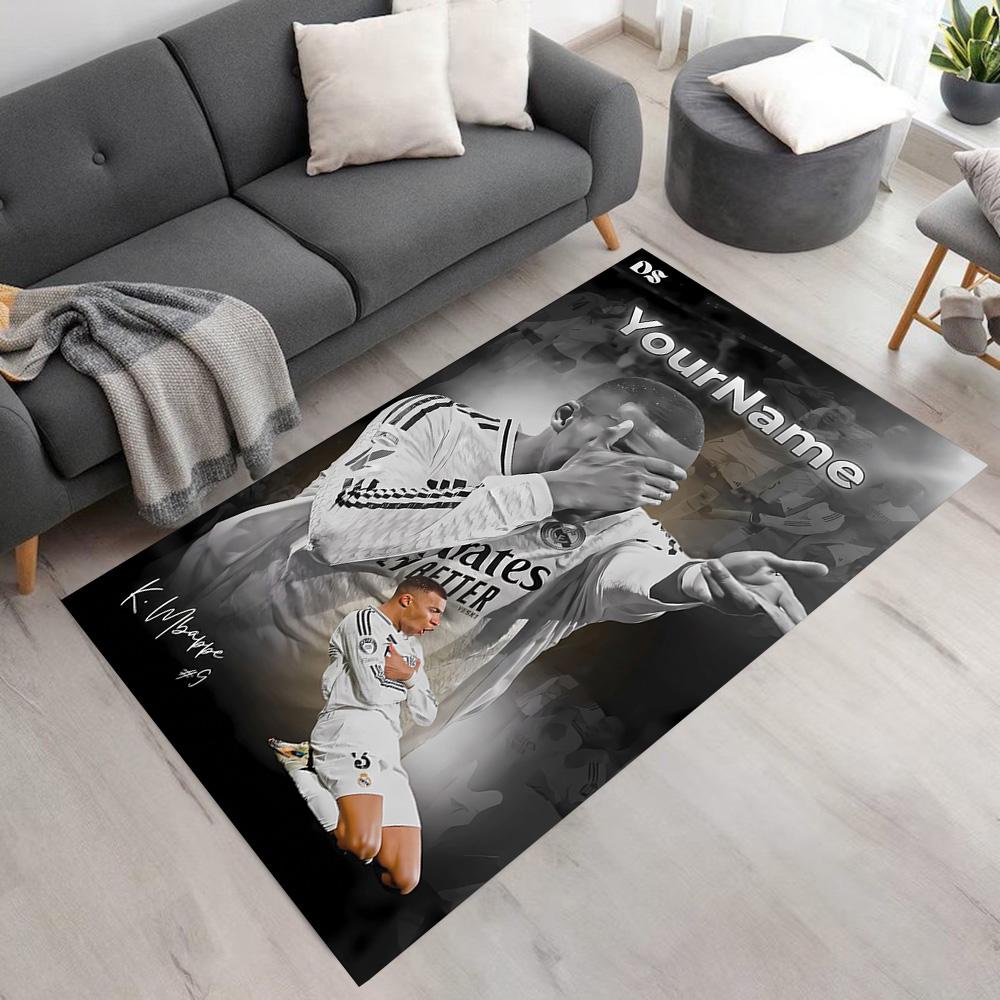 Mbappe Customized Name Carpet Suitable for Game Room Study Room Balcony Dormitory Anti-slip Rug Office Home Decor Perfect Gift for Women/Men