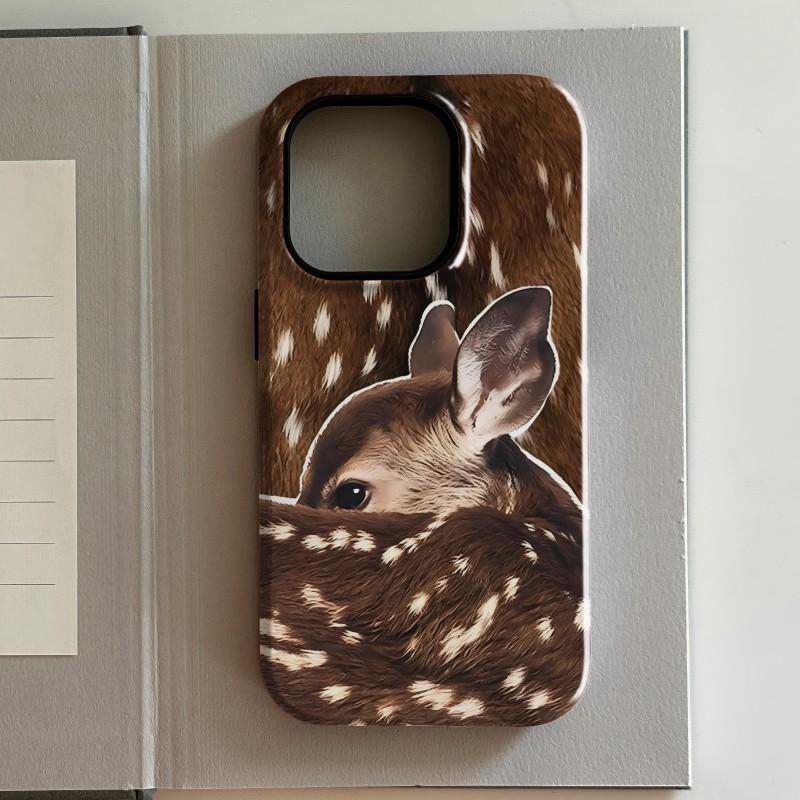 

Lovely Deer Phone Case for iPhone 17 17e 16e 16 15 14 13 12 11 X XS XR XSMAX 7 8 Air Pro Max Plus Double-layer Back Cover iPhone 15