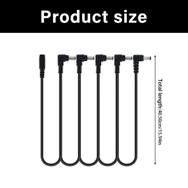 1 To 5 Way Guitar Effect Pedal Power Supply Adapter 9V Reinforced Noiseless Center Negative Guitar Pedal Adapter