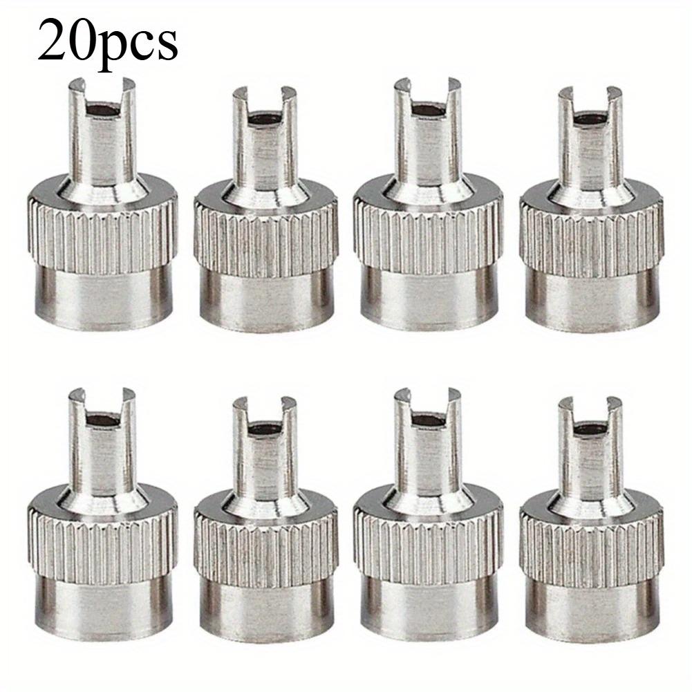 20pcs Wheel Tire Valve Lid Cover Leak-proof Tire Valve Stem Cap Copper Slotted Head Stem Cover Auto Repair Parts