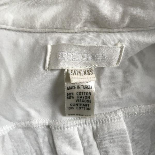 DIESEL Short Denim Jacket Men’s XXS White Cotton High Waist(USED)