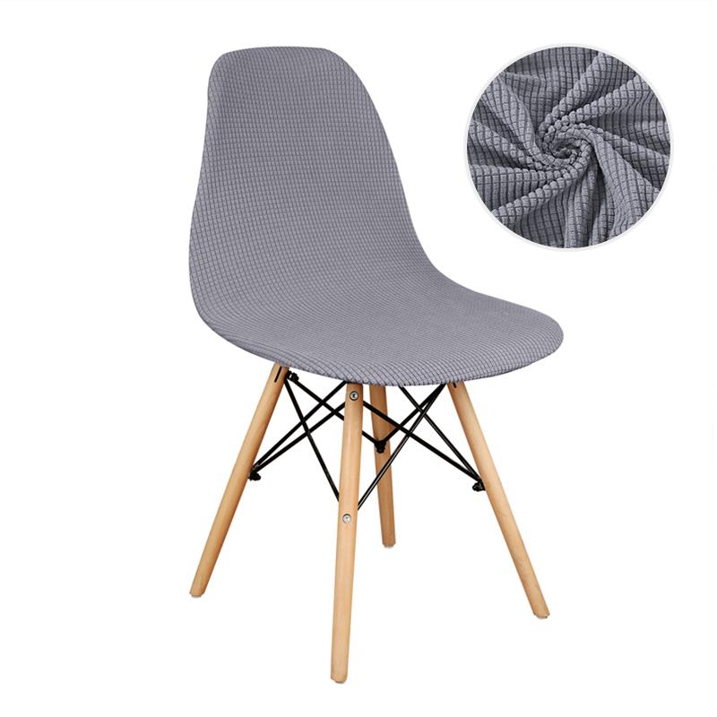 Velvet And Polar Fleece Fabric Shell Chair Cover Stretch Scandinavian Chair Covers Dining Seat Cover For Hotel Home Living Room