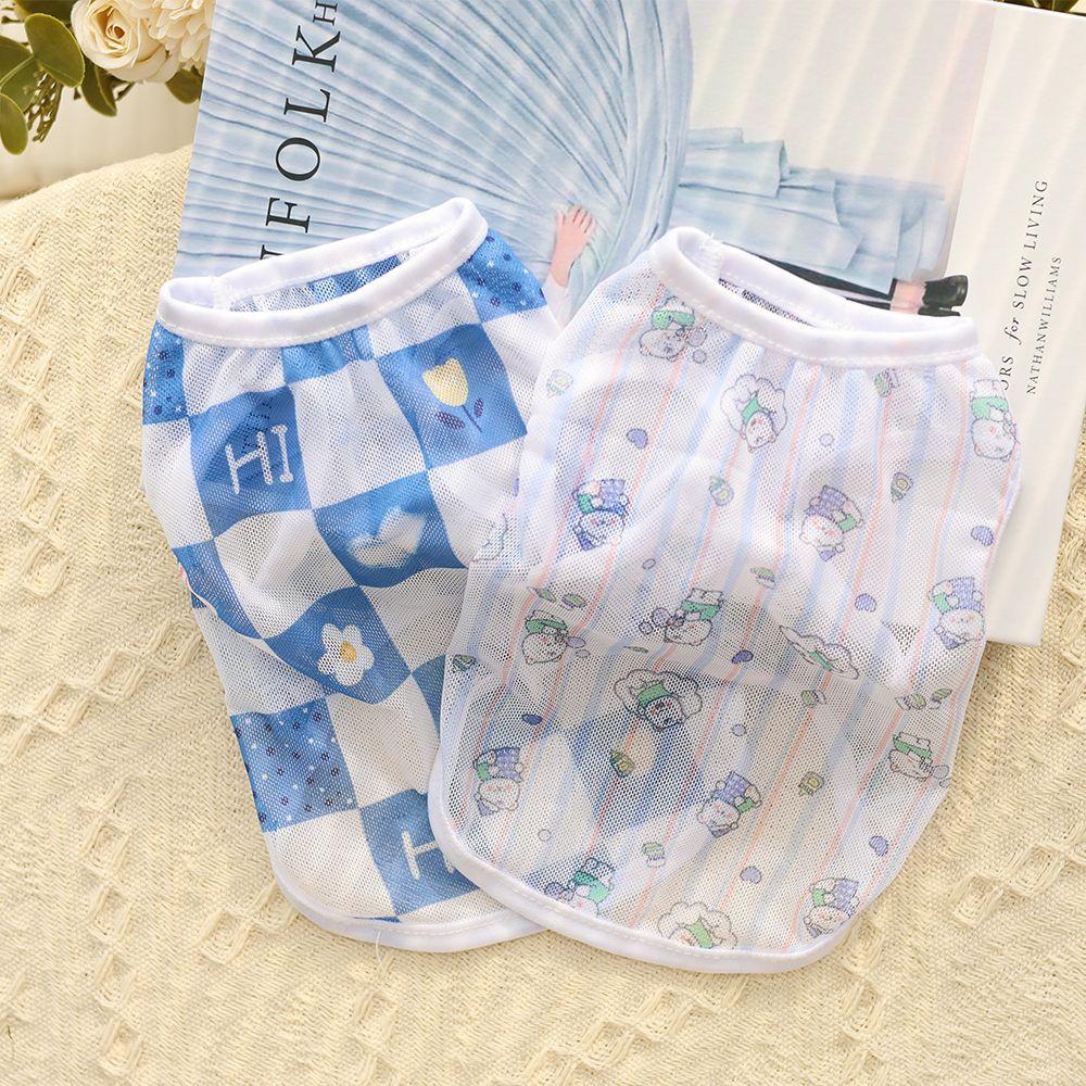 Desene animate drăguț animal de companie vestă subțire cățeluș vară respirabil plasă îmbrăcăminte pentru pisici câini pisică jachetă haine pentru câini mici