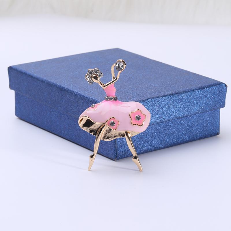 Moda drăguț rafinat prietenă dans dans balet broșă cristal stras broșe de sticlă pin pentru femei accesoriu rochie de mireasă