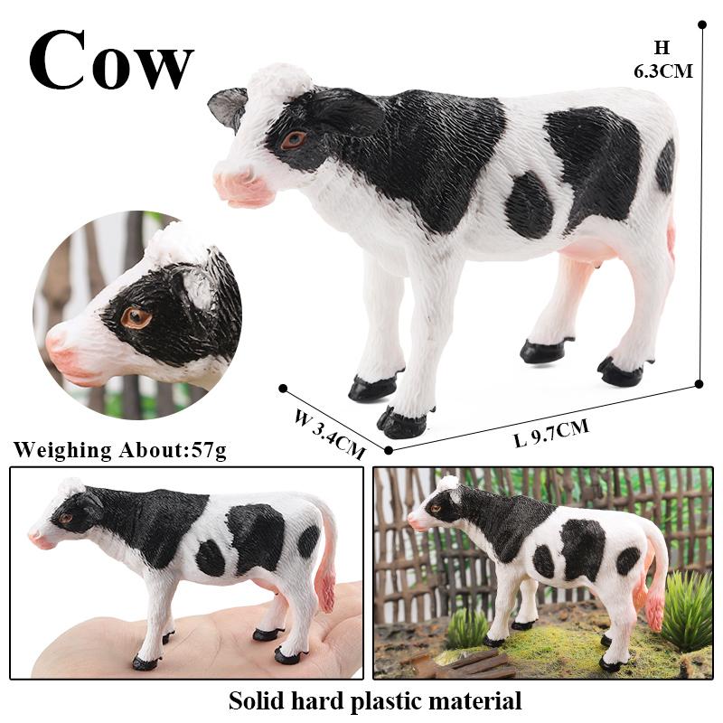Oenux Farm Model Simulation Horse Cow Goat Donkey Pig Dog Action Figures Poultry Animals Figurine Education Lovely Kids Toy Gift