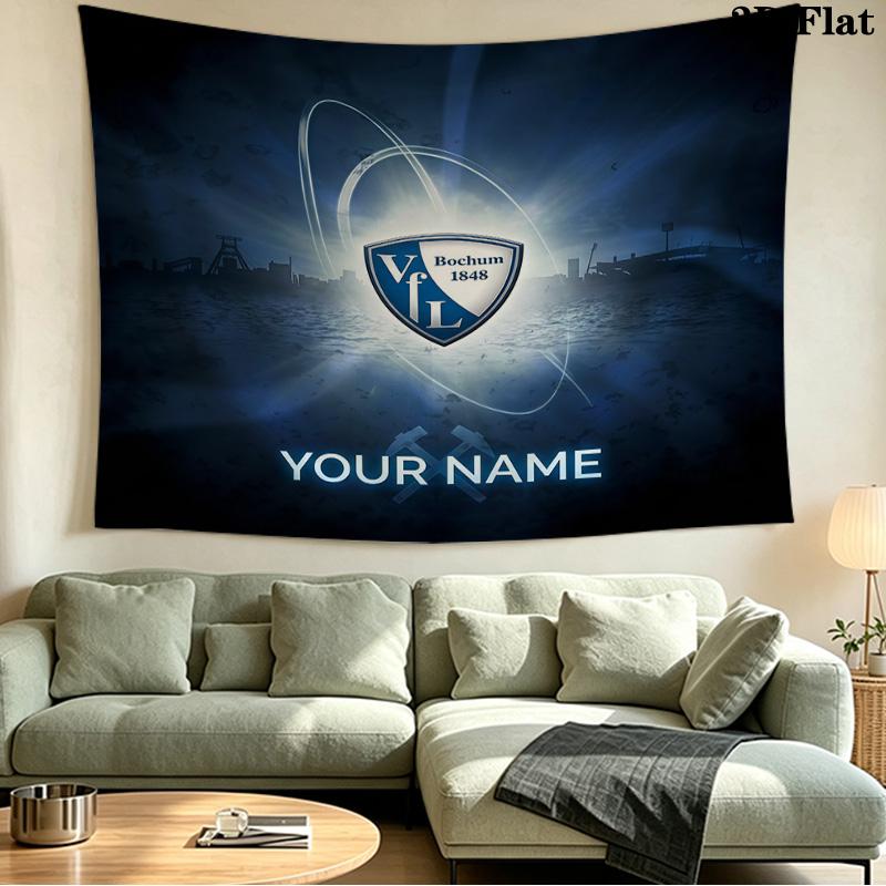 Custom Name VfL Bochum Printed Tapestry – Wall Hanging for Bedrooms, Dorms, and Home Decor