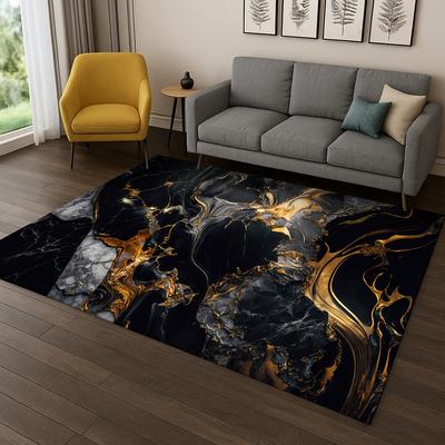 Alfombra de Área con Patrón de Textura de Mármol 3D para Hogar Dormitorio Sala de Estar Sofá Felpudo Decoración de Cocina, Tapete Antideslizante para Juegos de Niños Regalo