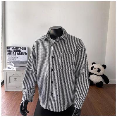 Herren Retro Japanisches Karomuster Locker geschnittenes Langarmhemd - Lässiger Frühjahrs-/Herbststil