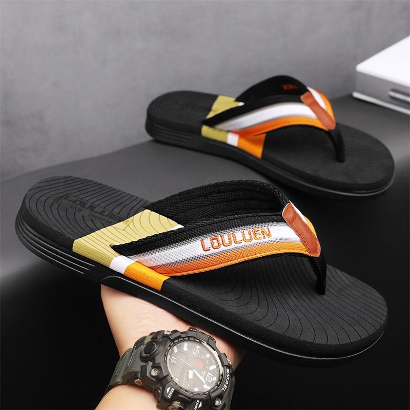 2024 Summer Brand Fashion Flip Flop Men High Quality Non-Slip Outdoor Beach Flip Flops Men Flat Casual Slippers Men