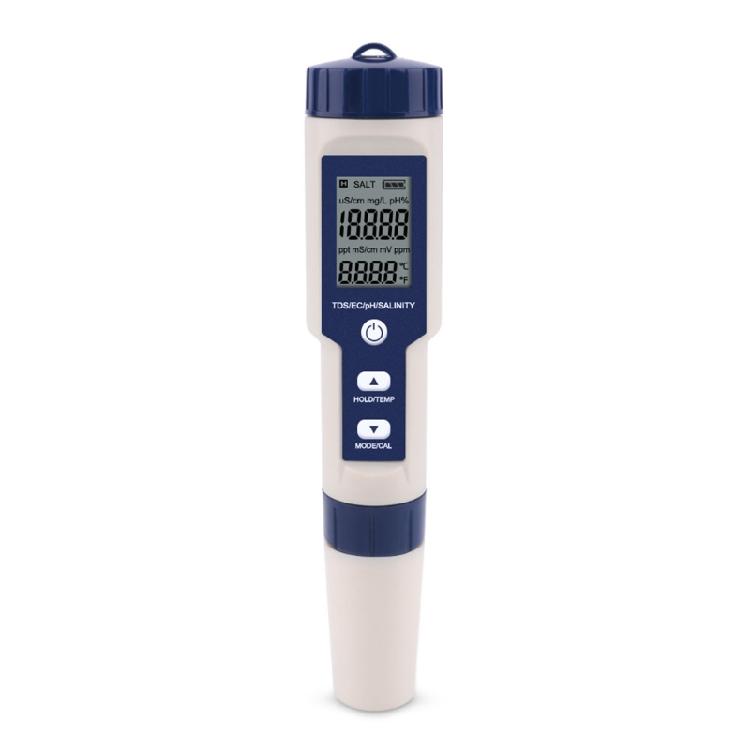 5 in 1 TDS/EC/PH/Salinity/Temperature Water Quality Monitor Tester Hydroponics