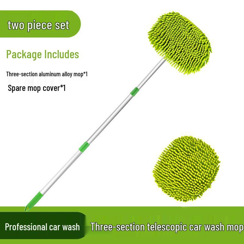 Telescopic Car Wash Brush with Soft Bristles and Milk Silk Head for Dusting and Cleaning