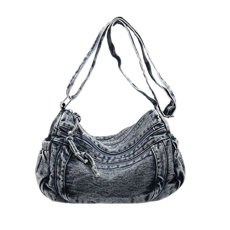 Women's bag new denim lazy style retro shoulder backpack travel mother bag mother-in-law messenger bag