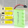Rechargeable Ni-MH Battery 6V 2400mAh for RC Cars | Includes USB Charging Cable | Long Runtime Over 18 Minutes | Green