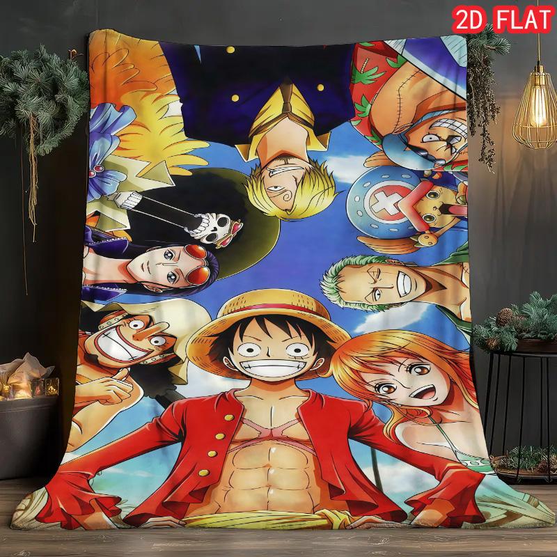 One Piece Gaming Flannel Blanket Lightweight Soft Warm for Game Room Leisure THW