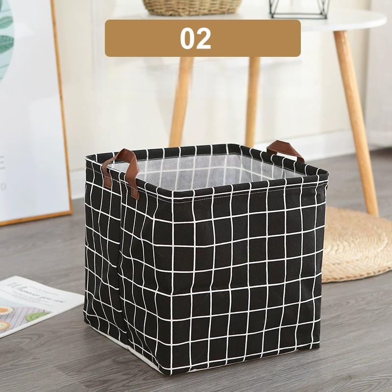 Foldable Cotton Linen Laundry Basket Dirty Clothes Hamper Household Storage Organizer Multifunctional Sundries Storage Bin