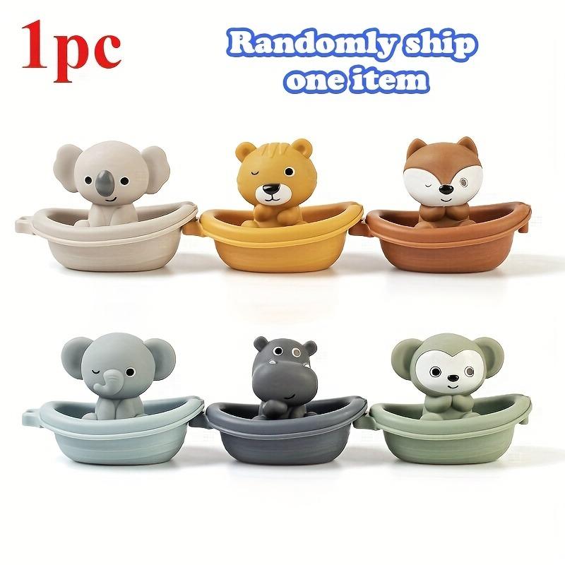1/3Pcs Kids Bath Toys, Floating Animal & Stacking Boat Design, Squeeze Finger Puppets, Perfect for Holiday Gifts.
