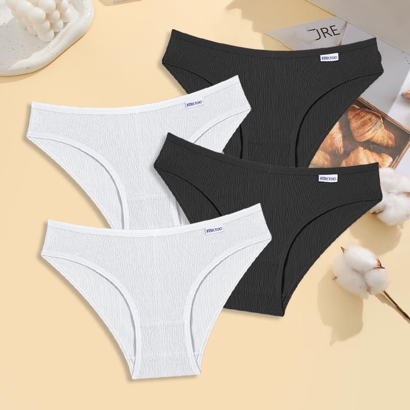 4Pcs Cotton Striped Underwear Women's V Waist Panties Sexy Breathable Plus Size Briefs Ladies Low Waist Comfort Lingerie M-XXL
