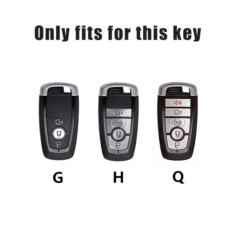 Metal Leather Car Smart Key Case Protect Shell For Ford Explorer Edge Escape Bronco F-150 Mustang Focus MK4 Kuga Taurus Sticker RM9