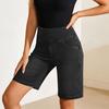 Stretchy Jean Shorts for Women High Waisted Tummy Control Pull On Denim Shorts Summer Casual Knee Length Jorts with Pockets