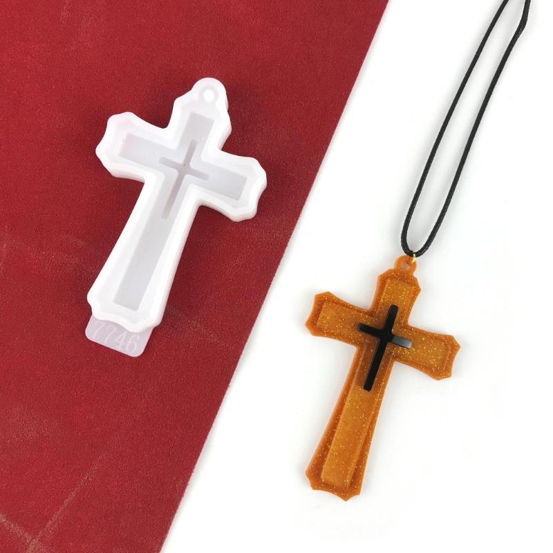 Cross Silicone Resin Mold Epoxy Resin Molds Crucifix Casting Mold for Necklace Pendant Jewelry DIY Crafts Keychain Mold