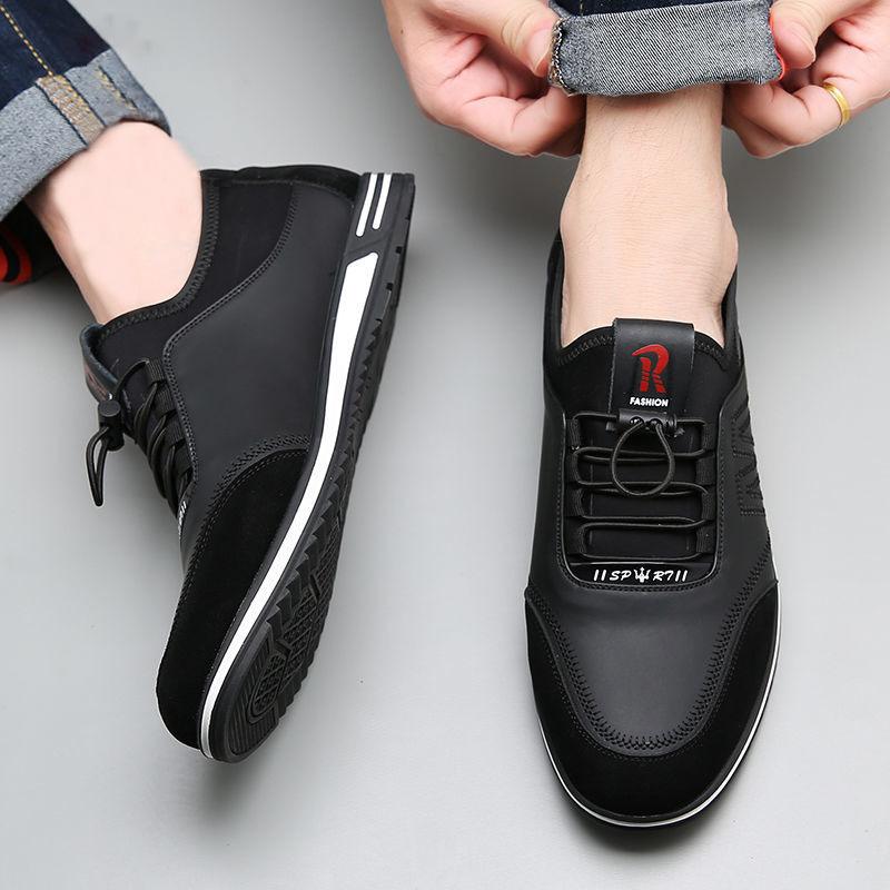 Men's shoes 2025 autumn new men's casual shoes breathable lace-up Korean version trend one-pedal non-slip work shoes