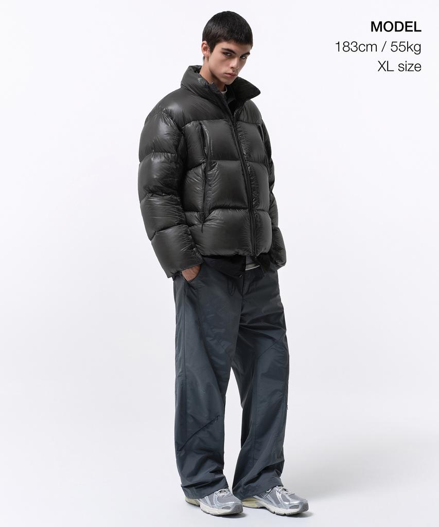 Musinsa Standard [City Leisure] Sheer Ripstop Double Pocket Down Short Padded Jacket [Grey]