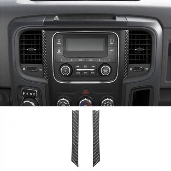 2Pcs For RAM 1500 Carbon Fiber Interior Radio Console Side Cover Trim