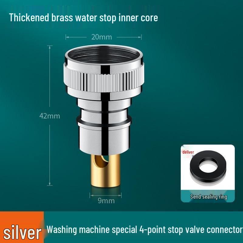All-Copper 3-Way, 4-Way Angle Valve for Washing Machine Faucet