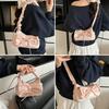 GOLWIS Ribbon Gathered Shoulder Bag with Small Handles, PU Leather, and Scrunchy Design. 2-Way Mini Shoulder Bag, Crossbody, or Handheld. Korean