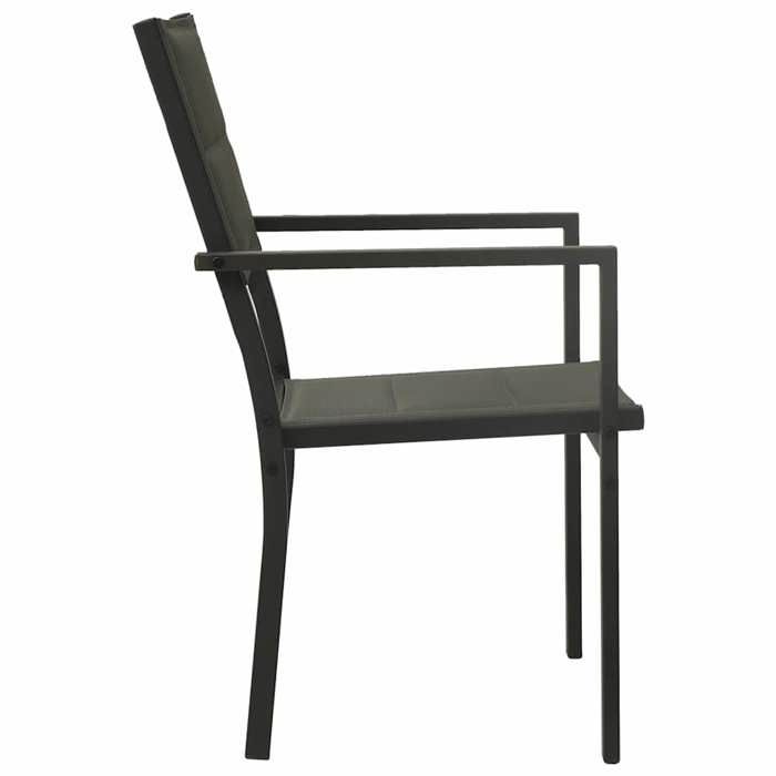 Maison Exclusive - Chaises de jardin lot de 2 Textilène acier Gris et anthracite