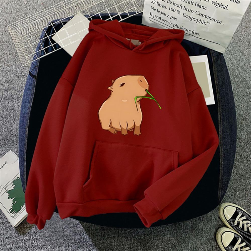Funny Capybara Kawaii Cartoon Print Women Hoodies Hip Hop Clothes Hooded Sweatshirts Streetwear Hoodie Female Hoody