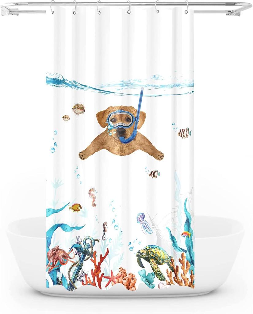 Galactic Cat Astronaut Waterproof Shower Curtain - Space Adventure with Dinosaur Ride for a Fun and Quirky Bathroom Decor