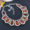 Mexican Dico Glass Gemstone 925 Sterling Silver Jewelry Necklace 18" KG-1857