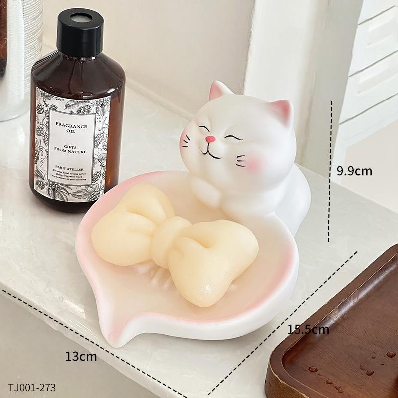 Креативная Мультяшная Кавайная Кошка Мыльница Домашний Декор Мыльница Раковина в Ванной Сливной Держатель Мыльница Аксессуары для Ванной