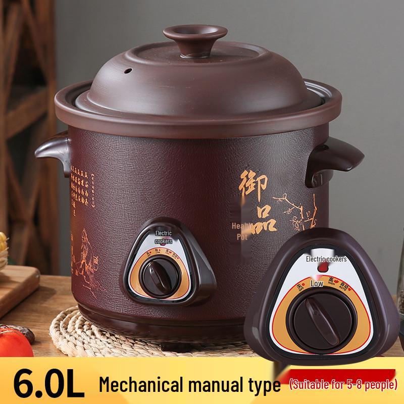In Stock Fully Automatic Electric Stew Pot: 2.5-6L Ceramic Multi-functional Clay Pot for Soups, Porridge, and Health Cooking